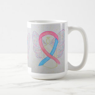 Roze en blauwe bewustzijn Ribbon Angel Art Mok
