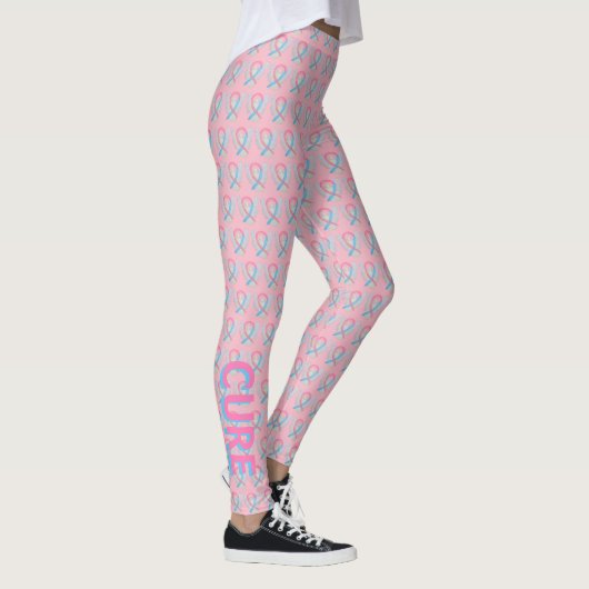 Roze en blauwe bewustzijn Ribbon Angel-Leggings Leggings (Rechts)