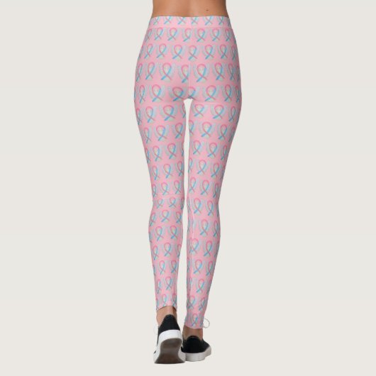 Roze en blauwe bewustzijn Ribbon Angel-Leggings Leggings (Achterkant)