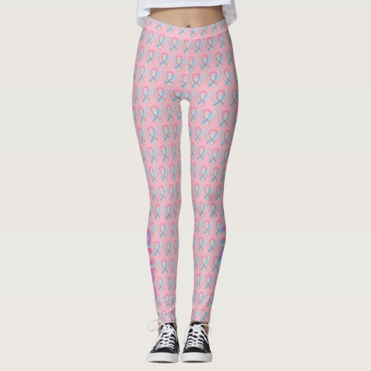 Roze en blauwe bewustzijn Ribbon Angel-Leggings Leggings