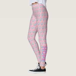 Roze en blauwe bewustzijn Ribbon Angel-Leggings Leggings
