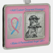 Roze en blauwe bewustzijn Ribbon Angel Ornament (Rechts)