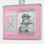 Roze en blauwe bewustzijn Ribbon Angel Ornament (Links)