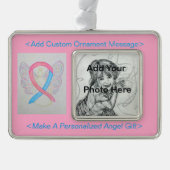 Roze en blauwe bewustzijn Ribbon Angel Ornament (Voorkant)