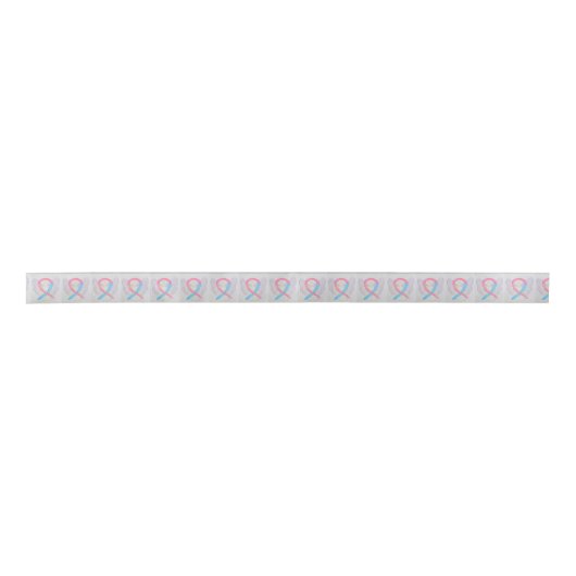 Roze en blauwe bewustzijn Ribbon Angel Ribbon Satijnen Lint (Voorkant)