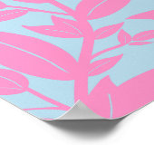 Roze en blauwe bladeren botanisch poster (Hoek)