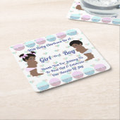 Roze en blauwe bloedstolling Baby Kartonnen Onderzetters (Schuin)