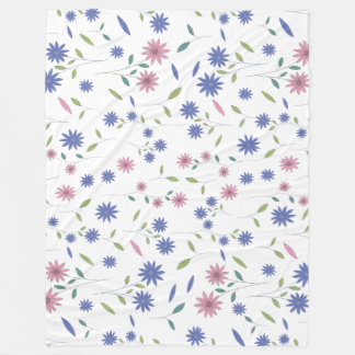 Roze en blauwe bloem naadloos patroon fleece deken