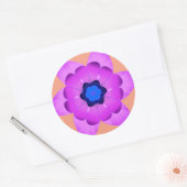 roze en blauwe bloem ronde sticker (Envelop)