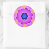roze en blauwe bloem ronde sticker (Tas)