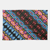 Roze en blauwe bloem theedoek (Horizontaal)