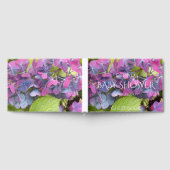 Roze en blauwe bloemblaadjes Baby shower Gastenboek (Volledig)