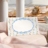 Roze en Blauwe Bloemboog Baby shower Plaatskaartje