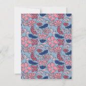 Roze en Blauwe Bloemen Blok Print Boy Verjaardag Bedankkaart (Achterkant)