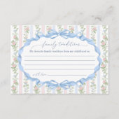 Roze en Blauwe Bloemen Boog Familietradities Informatiekaartje (Voorkant)