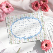 Roze en Blauwe Bloemen Boog Familietradities Informatiekaartje