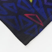 Roze en blauwe bloemen fleece deken (Hoek)