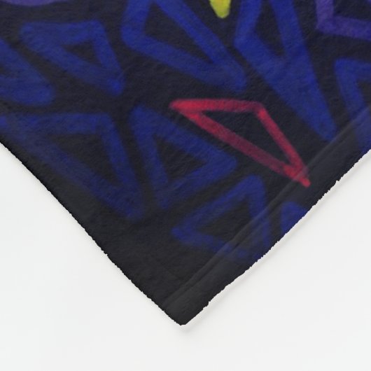 Roze en blauwe bloemen fleece deken (Hoek)