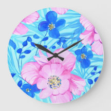 Roze en Blauwe Bloemen