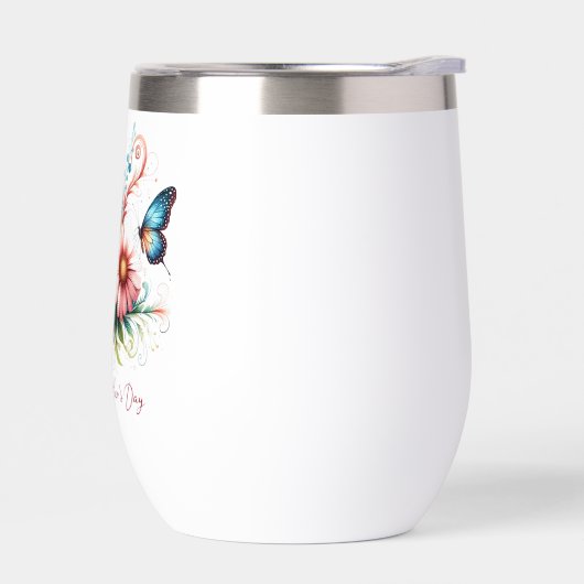 Roze en blauwe bloemen Happy Moederdag (Links)