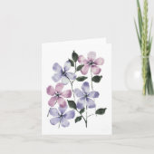 Roze en Blauwe Bloemen Kaart (Voorkant)