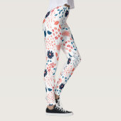 Roze en blauwe bloemen patroon leggings (Rechts)