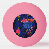 Roze en blauwe bloemen pingpongbal (Voorkant)