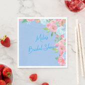 roze en blauwe bloemen servet (Insitu)