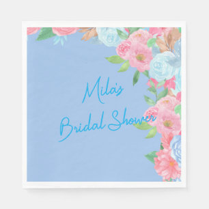 roze en blauwe bloemen servet