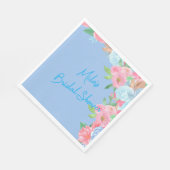 roze en blauwe bloemen servet (Hoek)