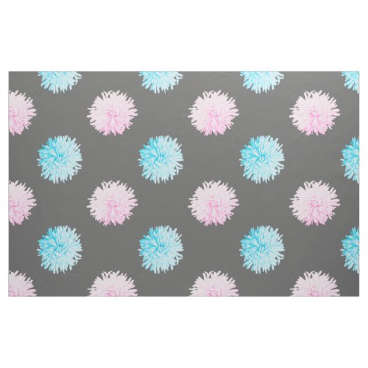 Roze en blauwe bloemen stof (Fat Quarter)