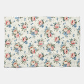 roze en blauwe bloemen theedoek (Horizontaal)