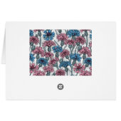 Roze en blauwe bloemen, wilde bloemen op wit (Achterkant Horizontaal)