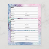 Roze en blauwe bloemenadresboekpagina (Voorkant)