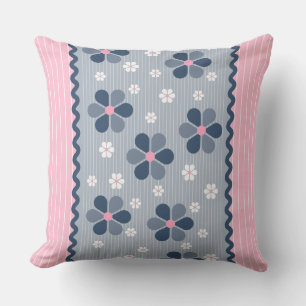 Roze en blauwe bloemenkussen kussen