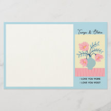 Roze en blauwe bloemenvase ontwerp