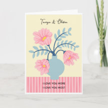 Roze en blauwe bloemenvase ontwerp
