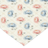 Roze en blauwe bloemenvierkanten tafelkleed (Gekanteld)