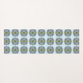 Roze en Blauwe Bloemenvlinder Mandala Yogamat (Achterkant (horizontaal))