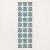 Roze en Blauwe Bloemenvlinder Mandala Yogamat (Achterkant)