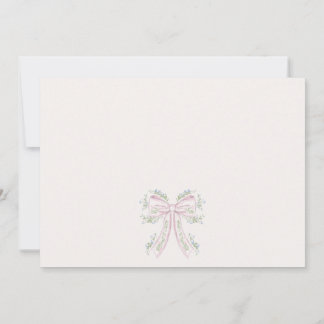 Roze en blauwe bloemige babyshower uitnodiging,  kaart