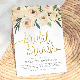 Roze en Blauwe Bloemige Bruidsbrunch Kaart
