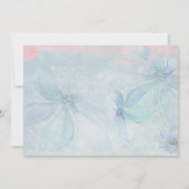 Roze en blauwe bloemige bruiloft Sparen de foto va Save The Date (Achterkant)