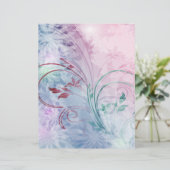 Roze en blauwe bloemige origamipapier (Staand voorkant)