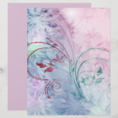 Roze en blauwe bloemige origamipapier (Voorkant / Achterkant)