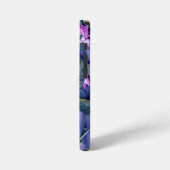 Roze en Blauwe Bloemige PopSocket iPhone Hoesje (Linkerkant)