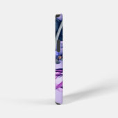Roze en Blauwe Bloemige PopSocket iPhone Hoesje (Rechterkant)
