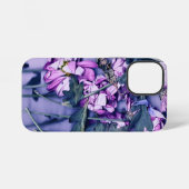 Roze en Blauwe Bloemige PopSocket iPhone Hoesje (Achterkant horizontaal)