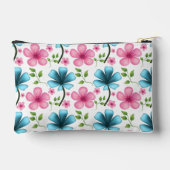 Roze en blauwe bloempatroon etui (Achterkant)