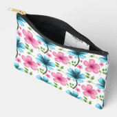 Roze en blauwe bloempatroon etui (Open)